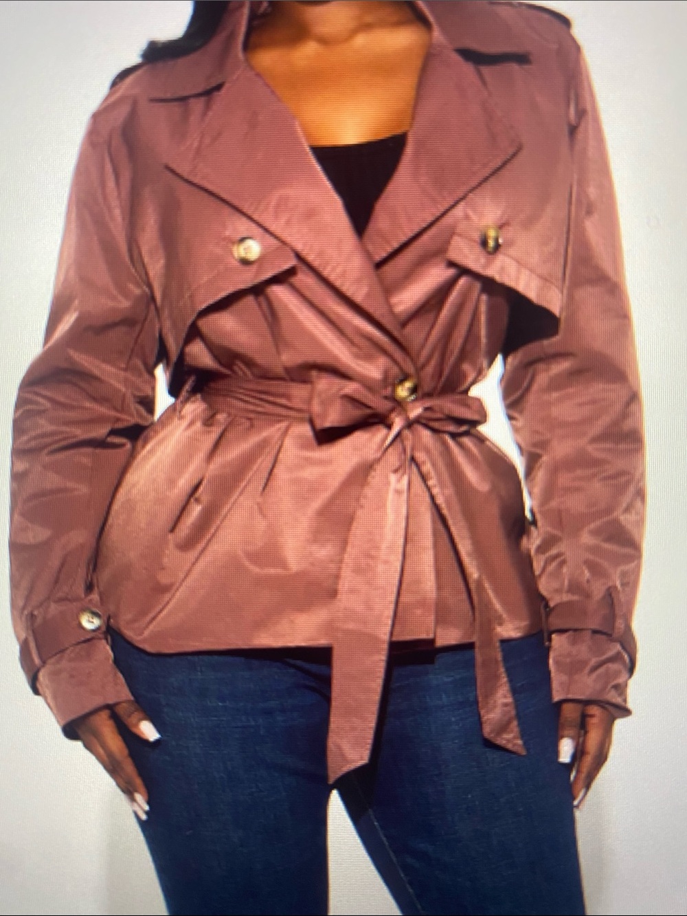 Fashion Nova Cassidy Belted Tie-Waist Trench in Brown